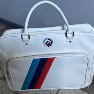 BMW NEW WITH TAGS WHITE CANVAS MOTORSPORT BAG